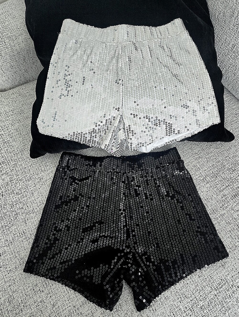 Black & White Sequin Shorts